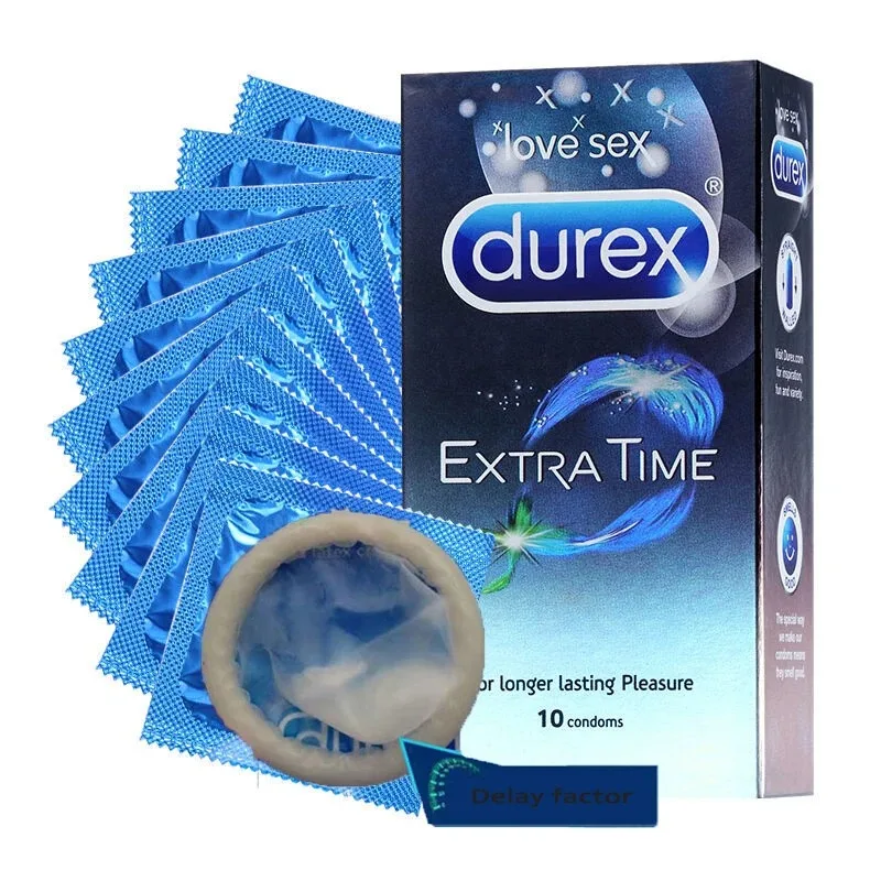 Durex Condom,Natural Latex Condoms Extra time for Extended Pleasure,Extra Thin Transparent Natural Rubber Condoms for Men