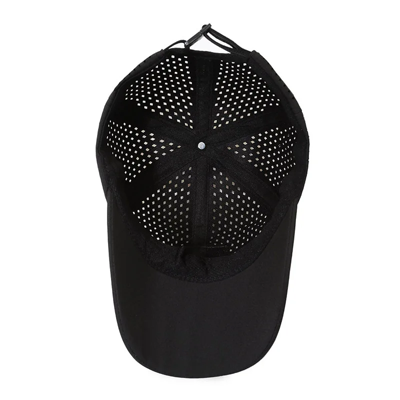 Custom Made Rubber Skin Label Quick-drying Mesh Sports Hat Breathable Baseball Caps Outdoor Sun Visor Caps For Men