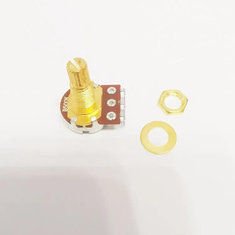 Brass Audio Pots 15mm 18mm Shaft Volume and Tone Controls A500K B500K A250K B250K Guitar Potentiometers Pots for Guitar Parts