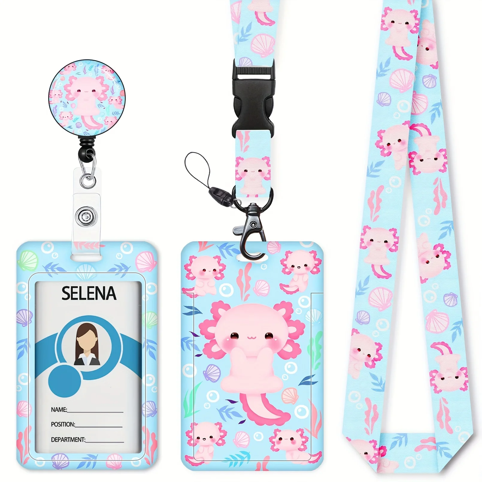 ID Badge Holder with Breakaway Lanyard Lanyards for ID Badges Name Tags ID Card Holder Cute Badge Reel