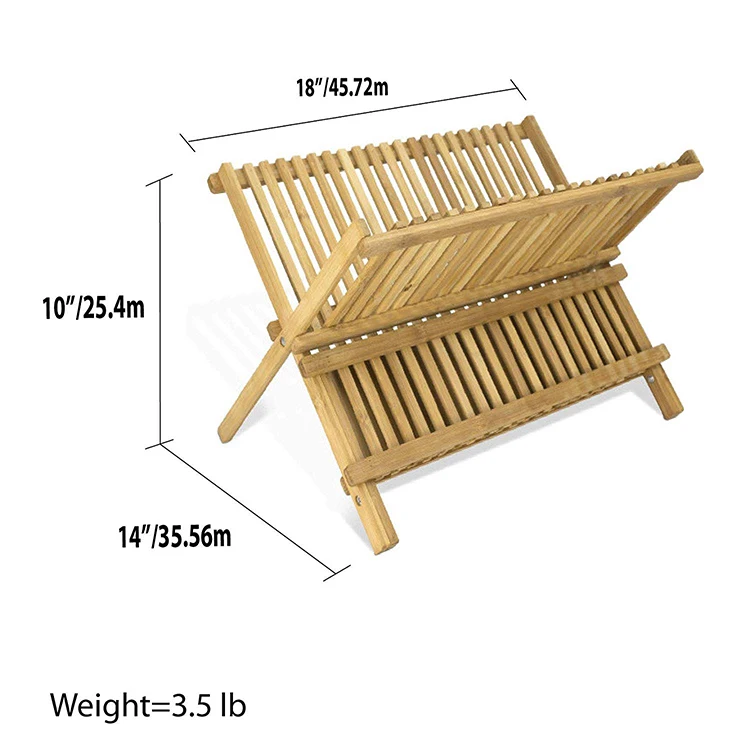 Wholesale Natural Drying Draining Dish Rack Bamboo Dish Rack