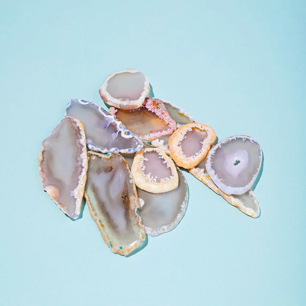 Wholesale Polished Healing Gemstone Natural Quartz Stones Agate Slices for Fengshui