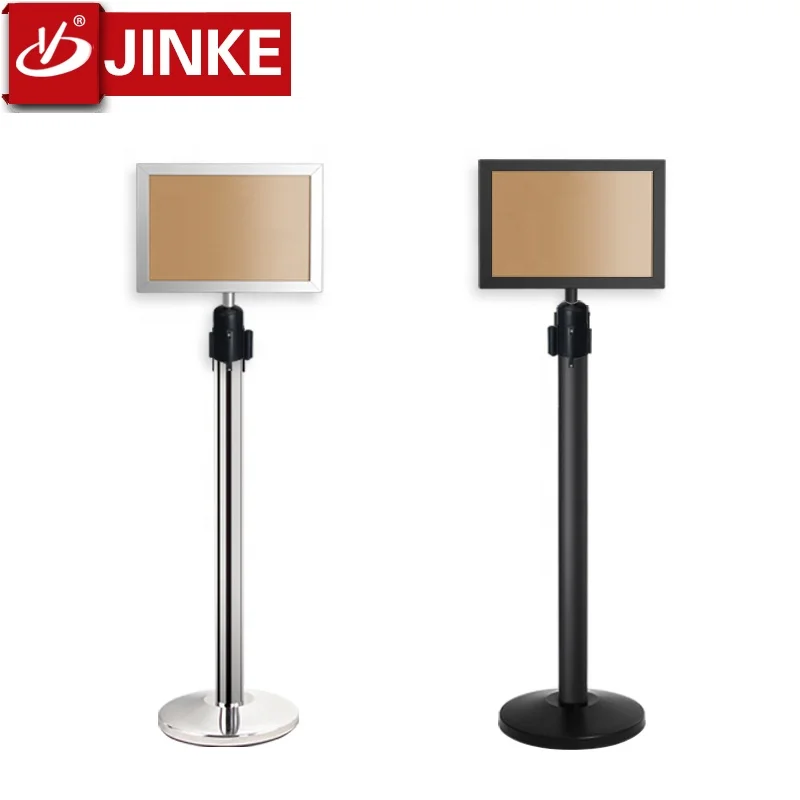 Stainless Steel Crowd Control Stanchion Topper Rectangle Frame Signage Sign