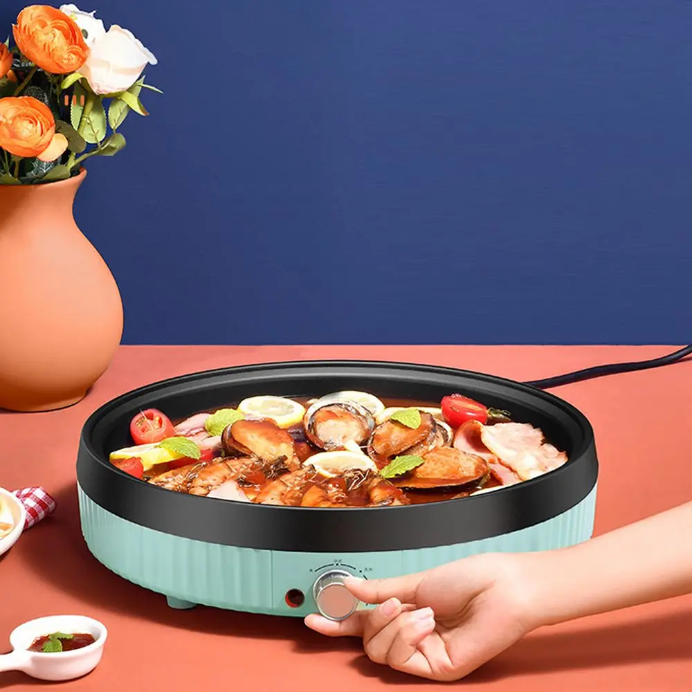 MeiShengFa OEM1300W household indoor round korean grill pan electric flat grills electric griddles