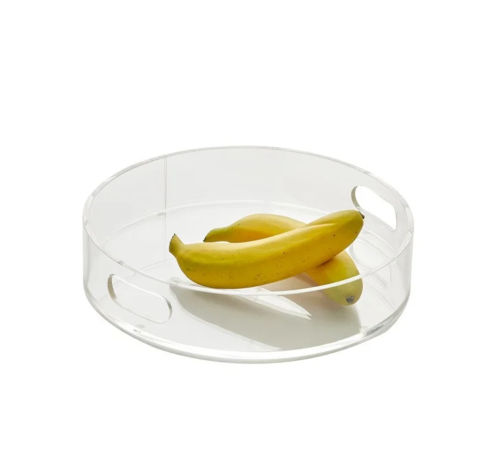 Transparent Acrylic Plastic Serving Tray for Drink Food Cosmetics Storage