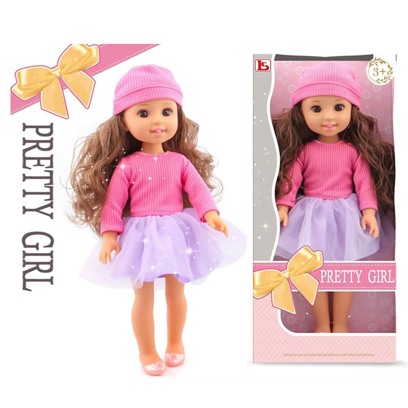 15 inch Lifelike fashion doll vinyl full body pink hat pretty baby doll toys for girl