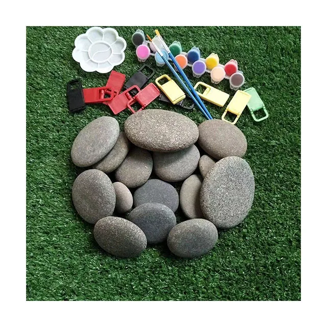 Hot sale Colorful large flat painting rocks natural river rock decorative pebbles stones with designs