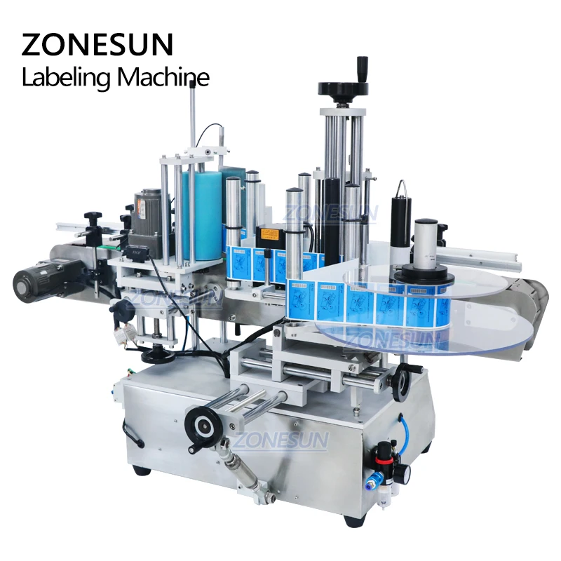 ZONESUN TB-500A Настольный этикетировщик для бутылок с водой двусторонний автоматический этикетировочный