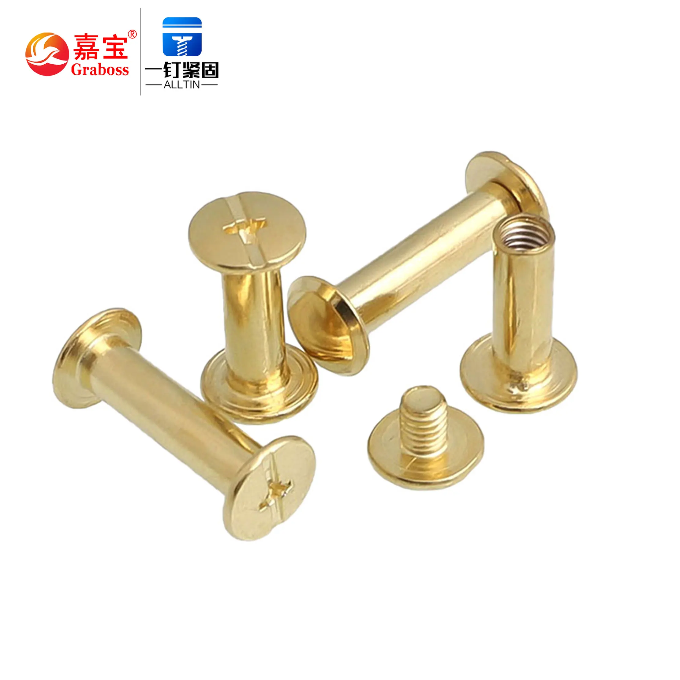 Brass Material Male Female Screws Book Binding Screw Post Binders Aluminum Male Female Chicago Screw GB Chiffon Plain Long Skirt