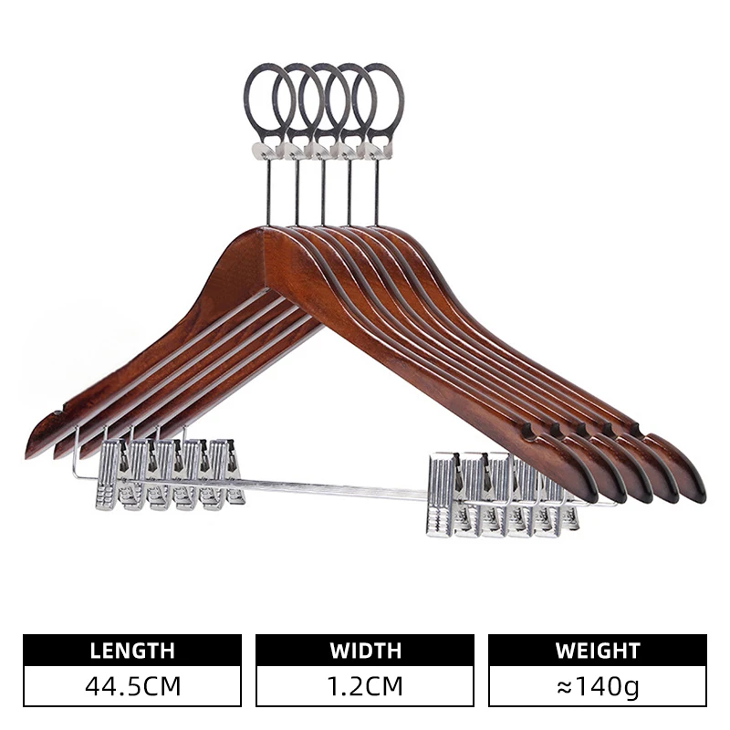 Lavinia Wholesale Anti Theft Hanger Non Slip Hotel Wooden Clothes Hangers With Anti Theft Ring