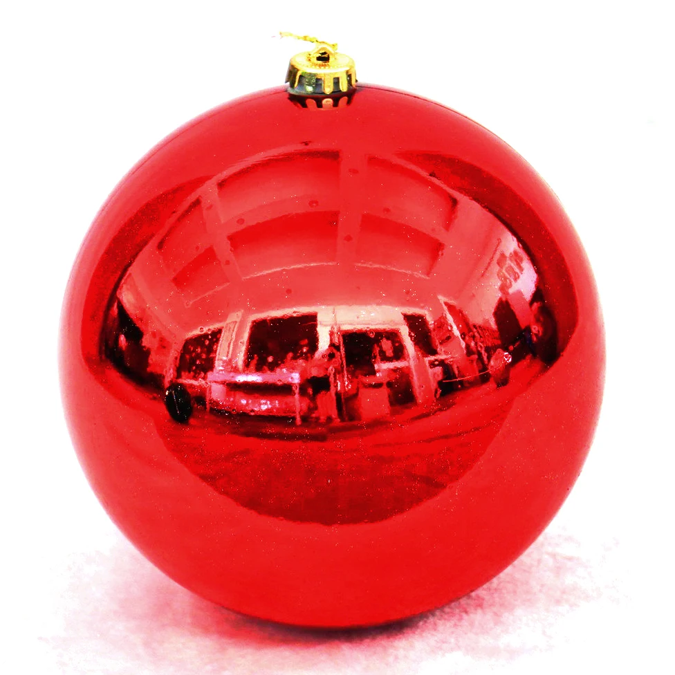 Wholesale Ready to Ship 30cm Christmas decoration shiny ball for party big plastic christmas ball Bola de navidad