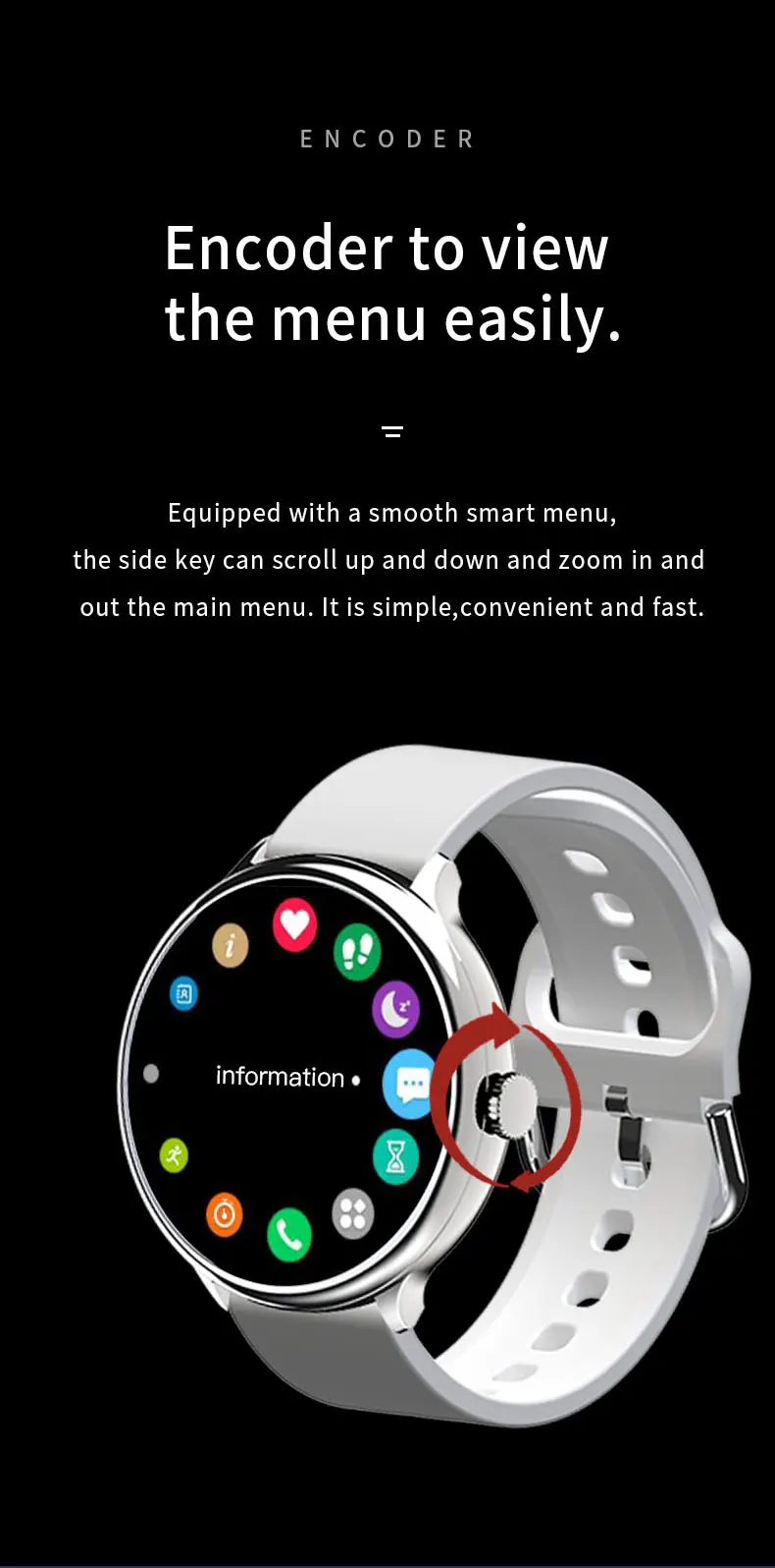 Original 2021 Full Round Touch screen Waterproof Rotating Button Smarrt Watch K50