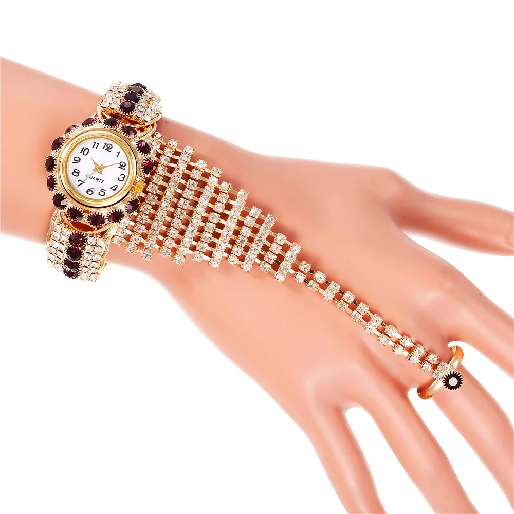Girl diamond crystal charm bracelet women watch , fashion crystal bracelet watch, new design friendship jewelry bracelet watches