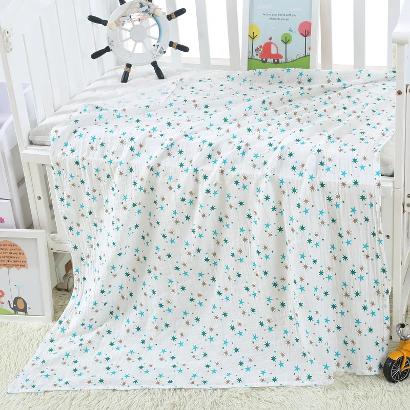 Baby Organic 2 layers swaddle wrap Wholesale organic cotton fabric Muslin Swaddle Blanket