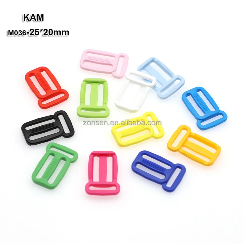 25*20mm KAM Plastic POM 3-way Tri-glide Buckle Strap Adjustable Slider Buckle for Backpack Tri Glide Slider
