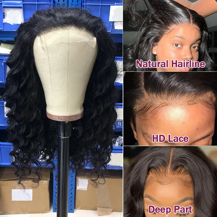FH vendor vrigin hair lace front wigs pre pluck swiss lace closure hd lace frontal wigs brazilian natural human hair wigs
