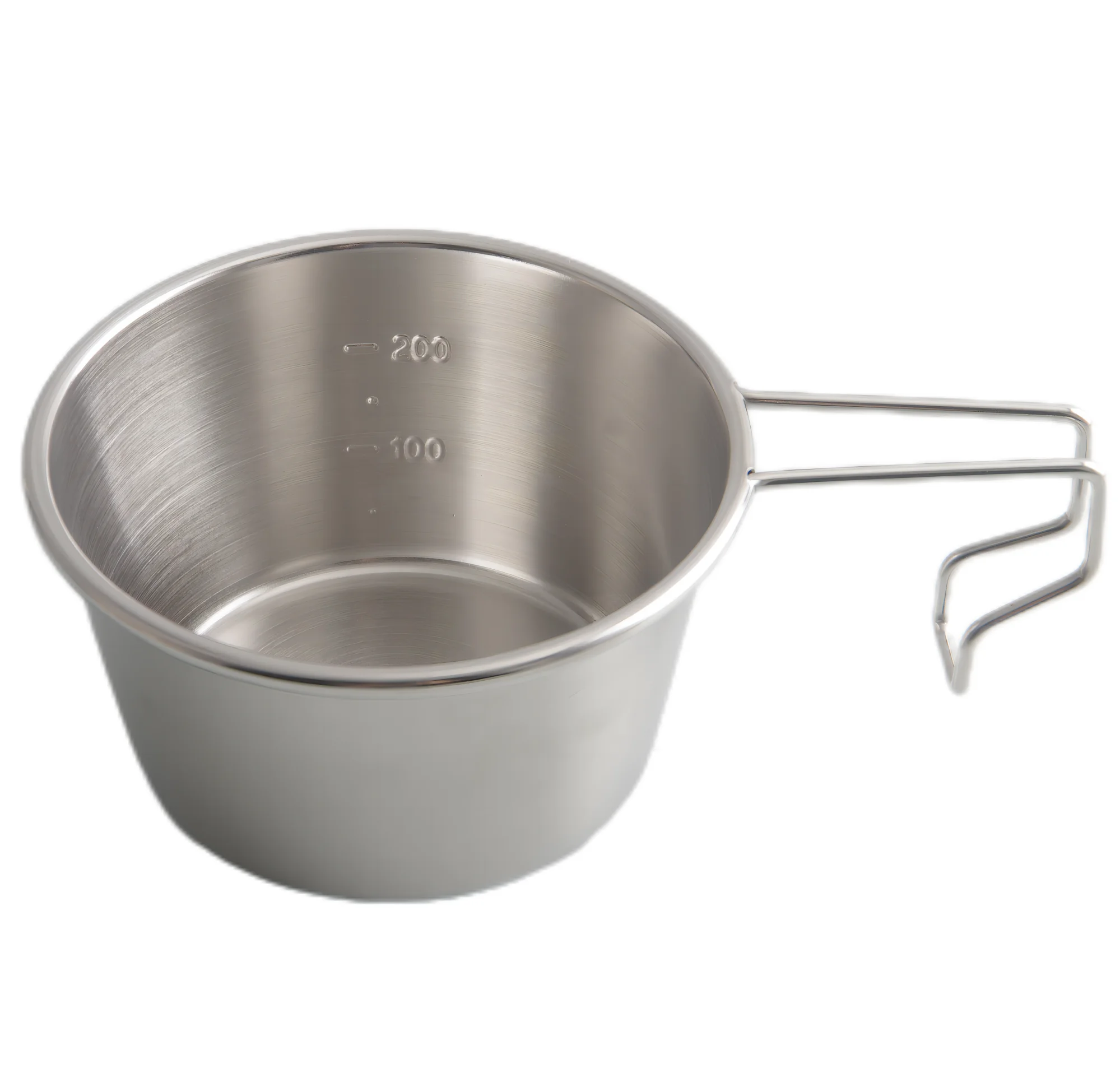 Outdoor Camping Supplies Stainless Steel Sierra Cup Portable Hiking Tableware Measuring Cup With Solid Handle