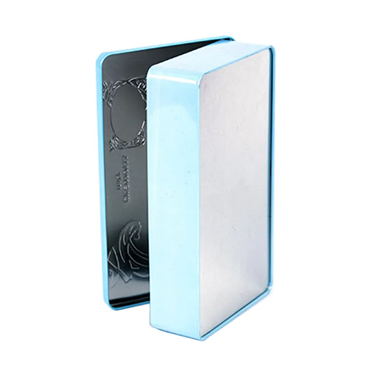 Custom Rectangular Cookie Metal Tin  With Hinged Tin Box