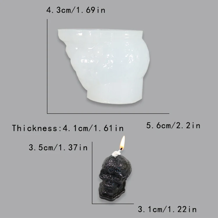 Head Bone Silicone Mould 3d Diy Plaster Furniture Decoration Candle Silicone Baking Mold Base Resin