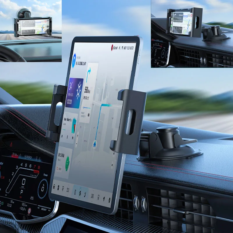 New 2024 products adjustable carbon fiber truck heavy duty suction cup mount car dashboard tablet holder
