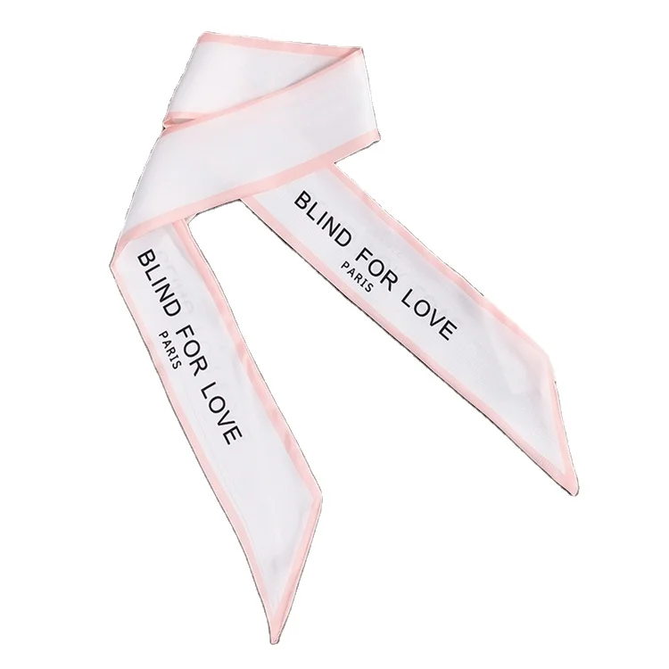 New hot sale digital printing THALO series 6 * 100cm twill small ribbon tied Hand bag silk scarf