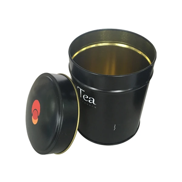 Food grade luxury airtight metal tea can round coffee tea tin container manufacturers