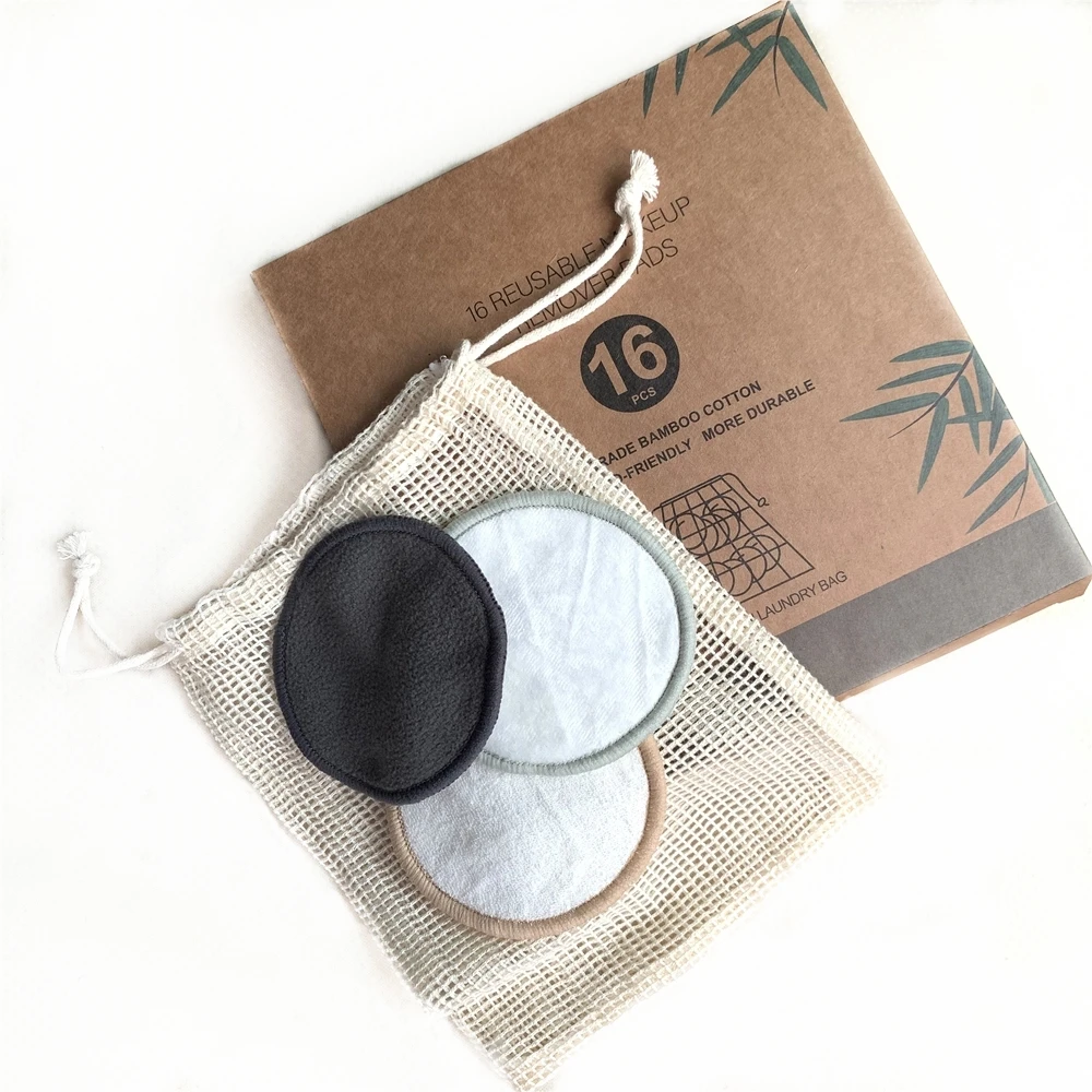 High Quality Makeup Remover Cloth Rounds Eco Friendly Qrganic Reuseable Cotton Face Pad Bamboo Makeup Remover Pads
