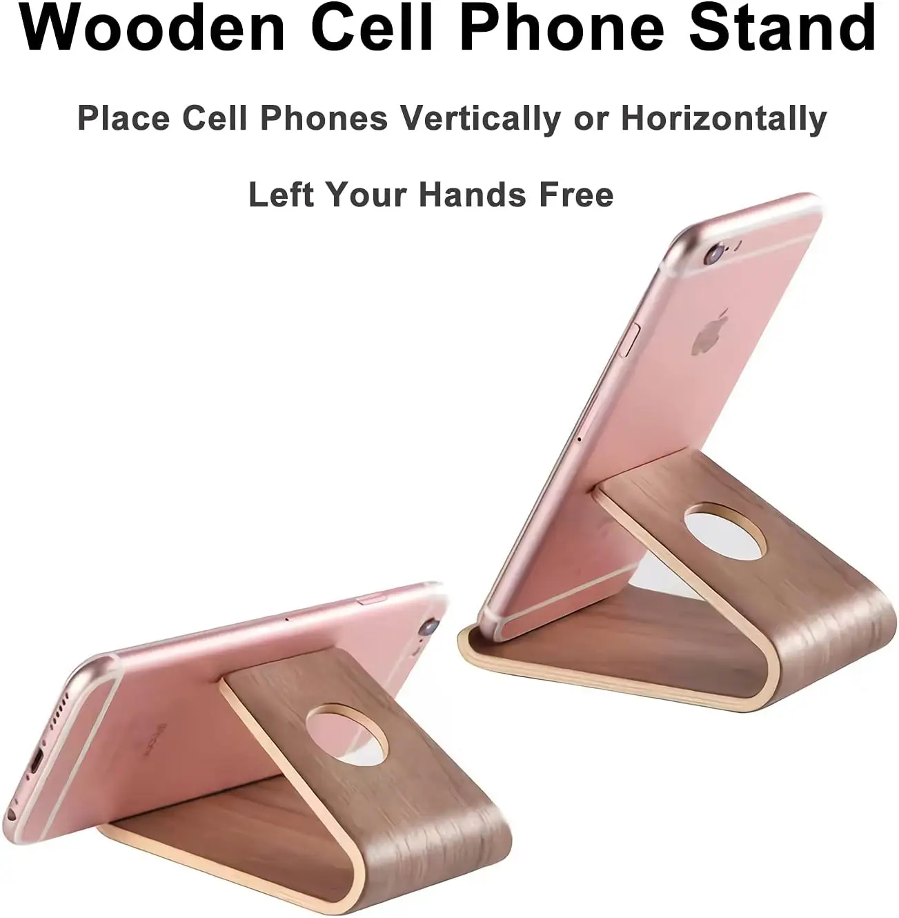 Wooden Phone Stand, Universal Phone Stand, Anti slip and Stable Desktop Phone Desktop Stands
