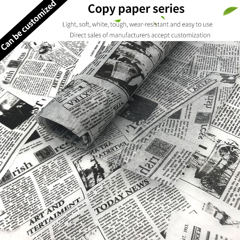 
Printing Copy Paper English Newspaper Stock 17g Tissue Gift Wrapping Wet Proof Printing Paper 