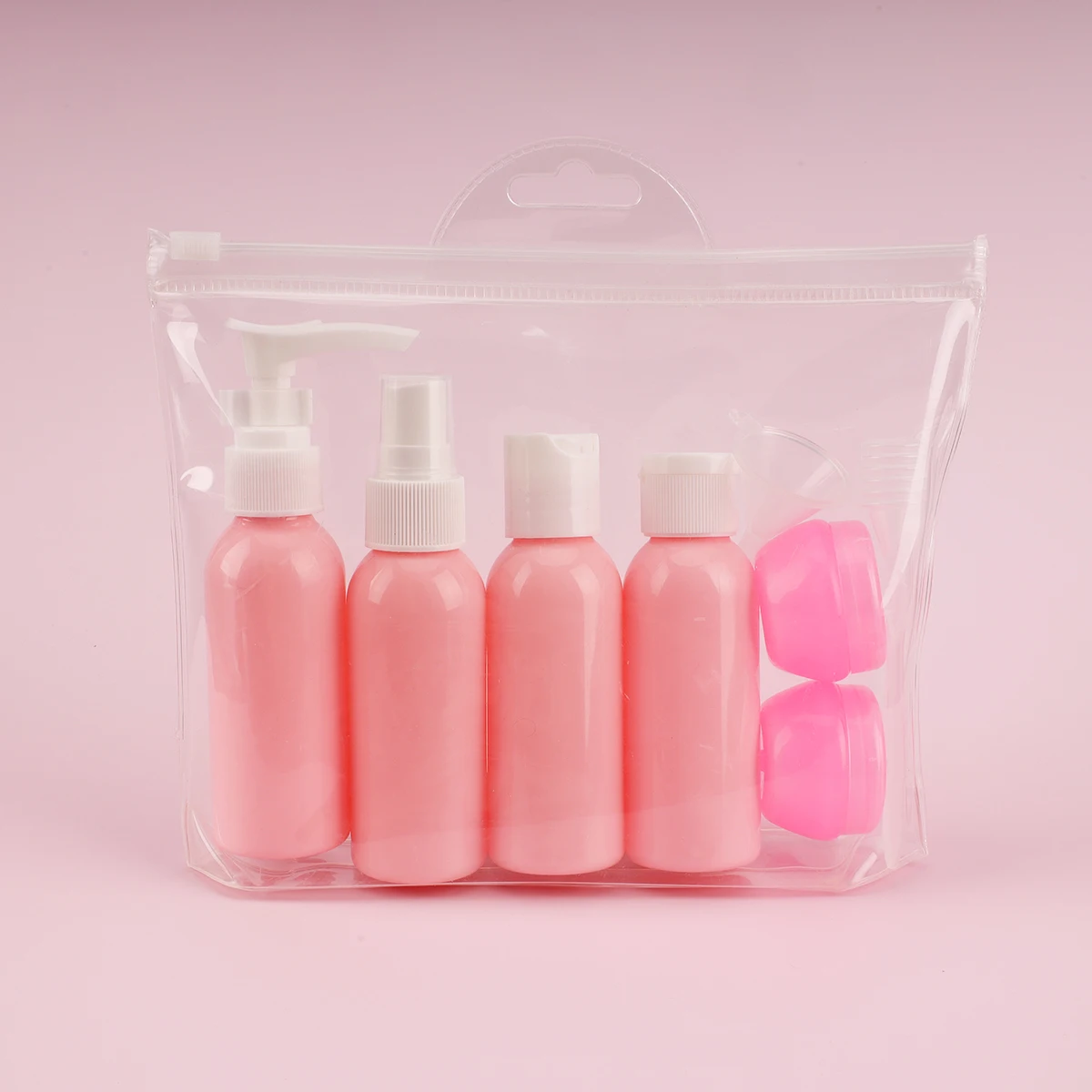 Hot selling cheap 6pcs mini size cosmetic portable travel set bottle,hotel travel kit,travel essentials kit