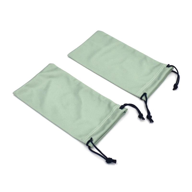 Custom RPET Black Microfiber Drawstring Sunglass Pouch bag eyeglasses pouch