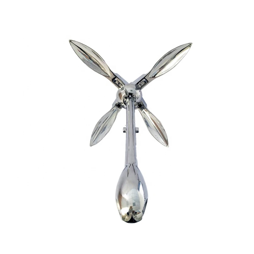 
3kgs stainless steel 316 grapnel anchor 3kgs folding anchor for boat 