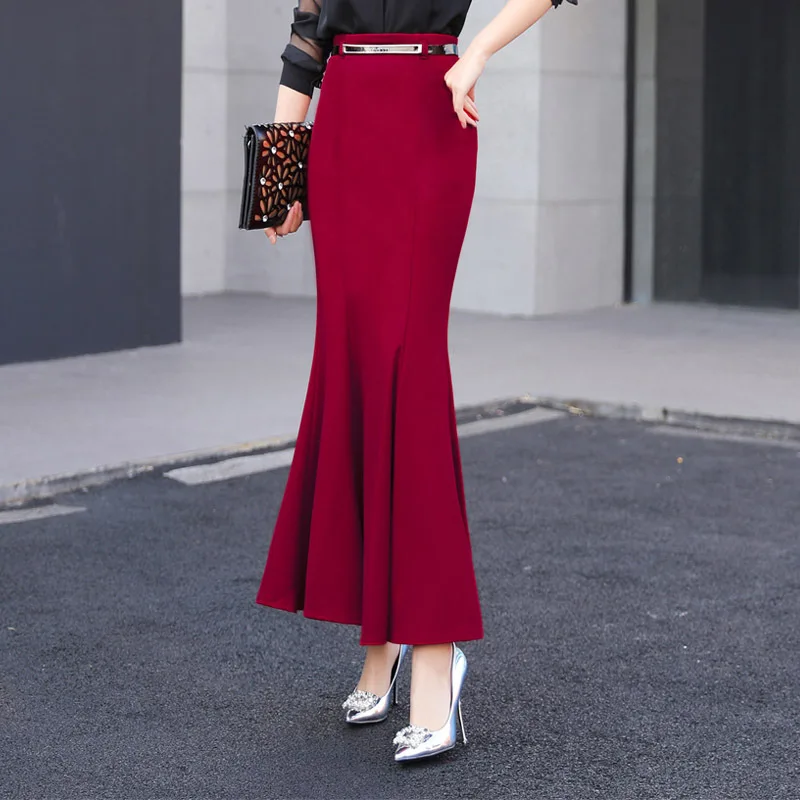 
Fashion Wine Red Burgundy Evening Party Skirt 