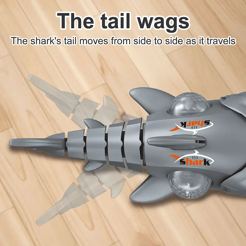 Electric Music Toys Cartoon Big Mouse Shark Toys with Colorful Lights Running Crawling Baby Toy For Kids