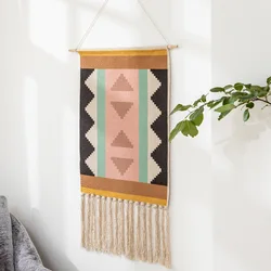 Wholesale Modern Boho Minimalist Wall Art Cotton Woven Printing Wall Hanging Tapestry For Bedroom Living Room Baby Room Decor