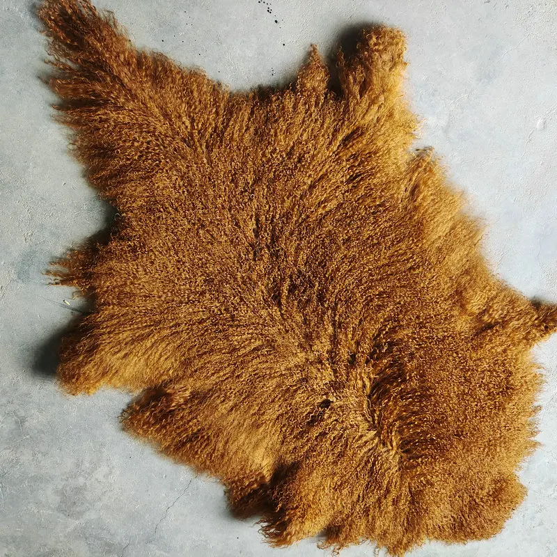 factory  long hair curly Tibet  Mongolian lamb fur plate wholesale genuine  mongolian tibetan lambskin