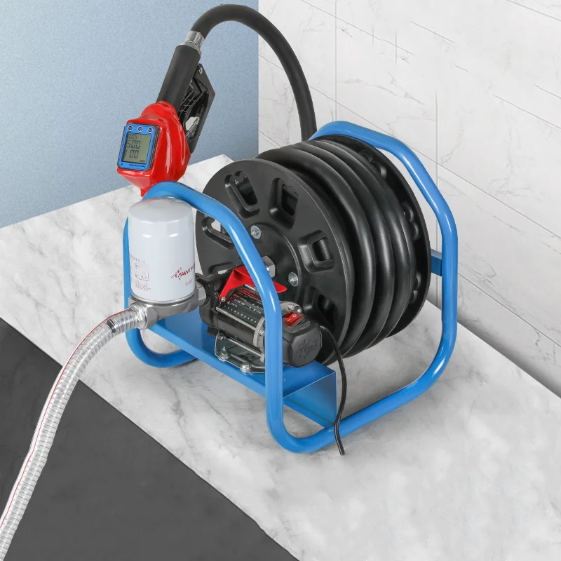 Cavitt 220V Portable Fuel Pump 380W Hose Reel Diesel Pump Electric Diesel Reel Pump With Explosion-proof Hose