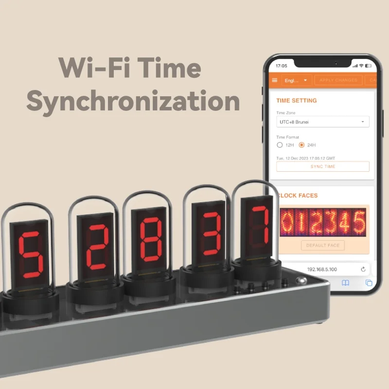 Современные DIY Nixie трубчатые часы запасные IPS дисплей