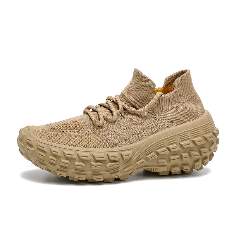 New autumn flying woven breathable and comfortable tire sole dad shoes couple thick sole versatile sports casual shoes