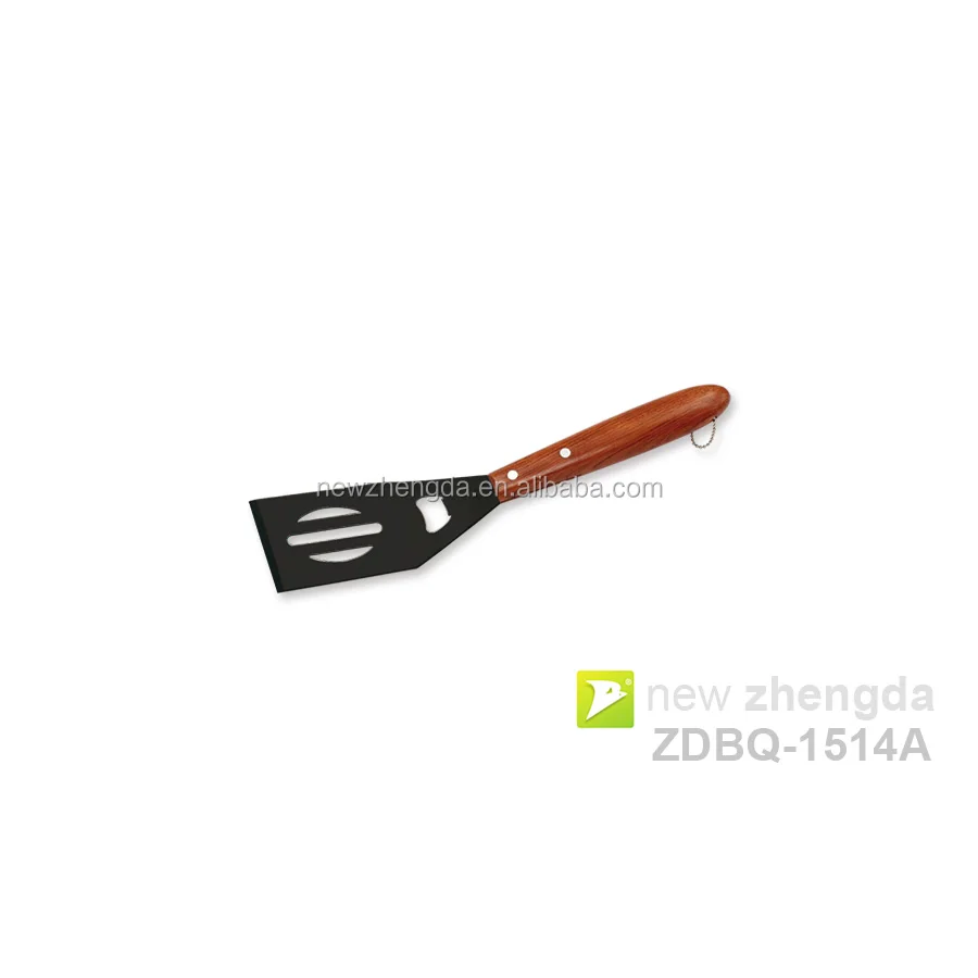 
BBQ Grill Spatula Stainless Steel Shovel with Wooden Handle Griddle Scraper 