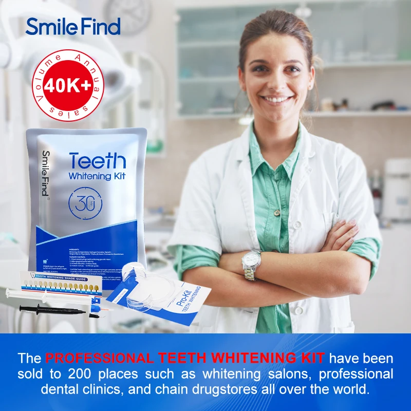 Custom Professional Kits Bleaching Oem Carbamide Peroxide Gels Teeth Whitening Gel 44% Office Dental Teeth Whitening Kit