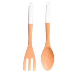 TAOTAOJU Kitchenware Custom Pasta Tools Nonstick Kitchen Cookware Two Piece Set Variable Handle Color Beech Spatula spoon Set