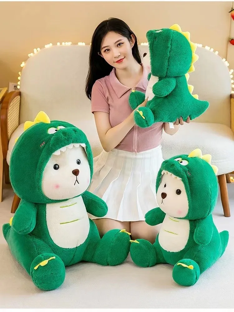factory direct price 28cm 40cm 50cm 65cm lina bear Transforming green Dinosaur cute plush toy