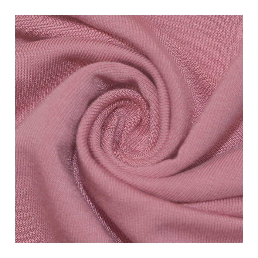 
Customized color 95% organic bamboo 5% spandex knitted french terry fabric 