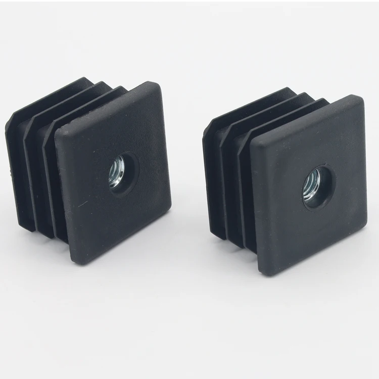30*30  40*40 M6 M8 pipe end cap plastic square end thread cap with screw