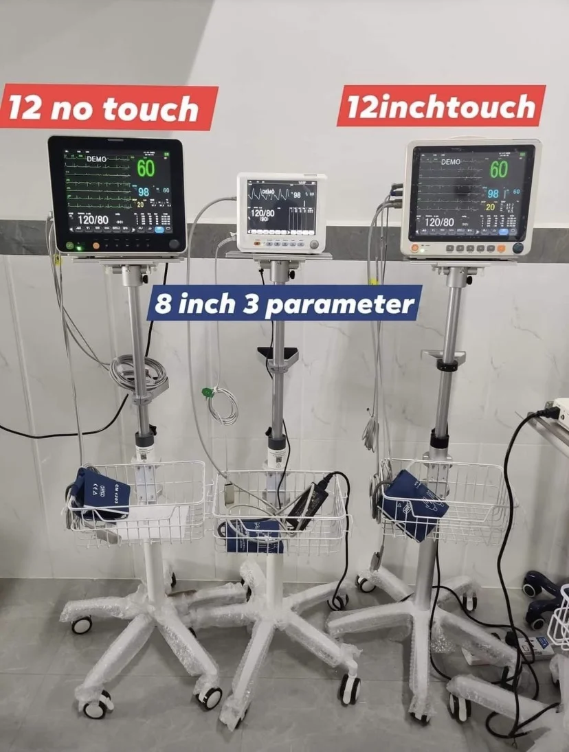good quality stainless steel medical instrument patient monitor trolley for