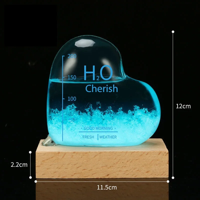 Creative Stylish Anti-Shaking Desktop Home Decoration Crafts Weather Forecast Predictor Heart Shape Storm Glass Bottle Barometer