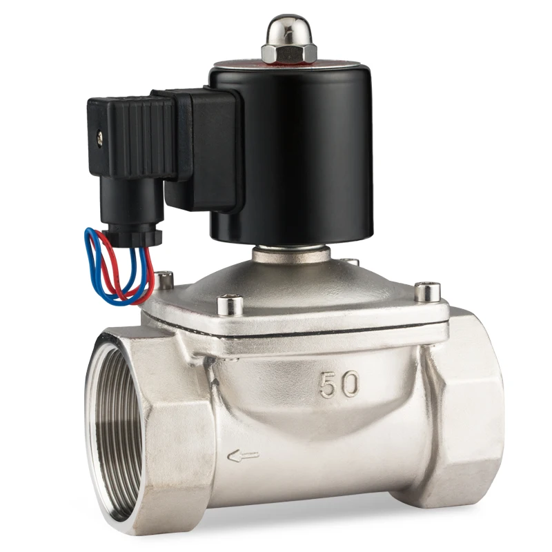 Нержавеющая сталь 2/2 способ управляемый поршень высокого давления 24VDC 220VAC нормально закрытый электромагнитный