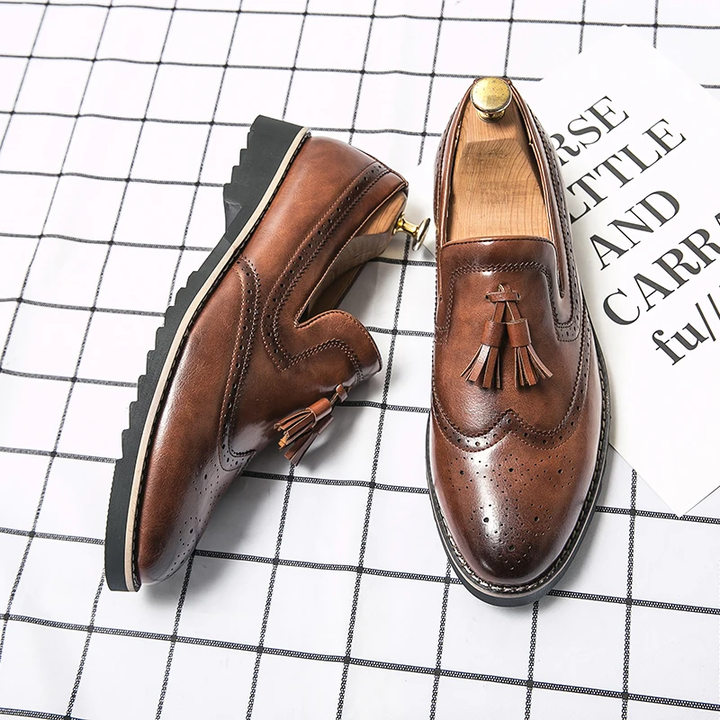 Slip-on Classic Work business genuine leather Formal dress shoes men