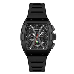 Оптовая цена Скелетон кожаные часы Мужские автоматические механические часы для подарков